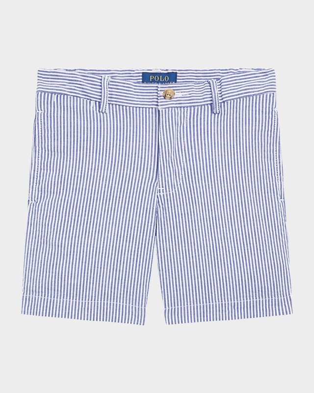 Boy's Seersucker Preppy Shorts, Size 2-